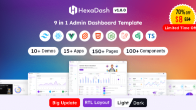 HexaDash v1.8.0 Nulled – Tailwind CSS, React, Svelte, Vue, Laravel, Nodejs, Django & HTML Admin Dashboard Template