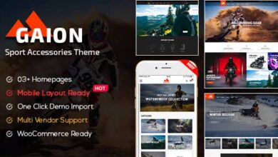 Gaion v1.1.21 Nulled – Sport Accessories Shop WordPress WooCommerce Theme (Mobile Layout Ready)