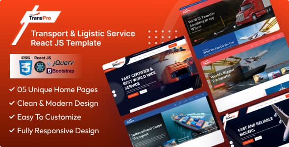 TransPro v1.0.1 Nulled – Transport & Logistic Service React Js Template