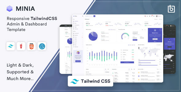 Minia v1.0 Nulled – Tailwind CSS Admin & Dashboard Template