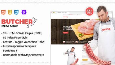 Butcher Nulled – Meat Shop eCommerce HTML Template
