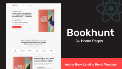 Bookhunt Nulled – Author eBook Landing React Template
