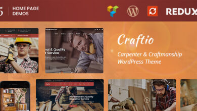 Craftio v2.3 Nulled - Carpenter WordPress Theme