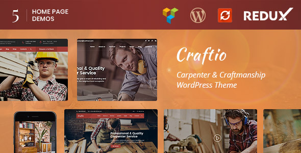 Craftio v2.3 Nulled - Carpenter WordPress Theme