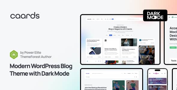 Caards v1.0 Nulled - Modern Blog & Magazine WordPress Theme with Dark Mode