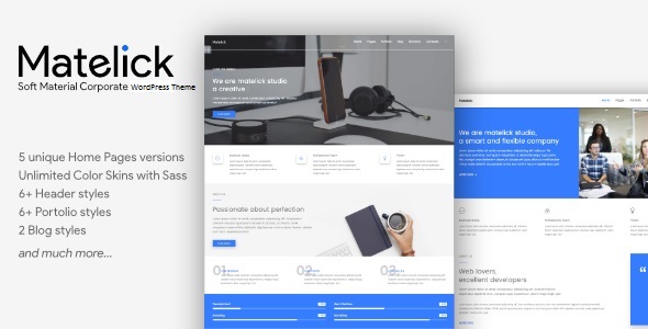Matelick v1.0 Nulled - Soft Material Corporate WordPress Theme
