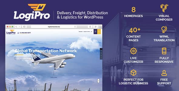LogiPro v4.2 Nulled - Delivery, Freight, Distribution & Logistics for WordPress