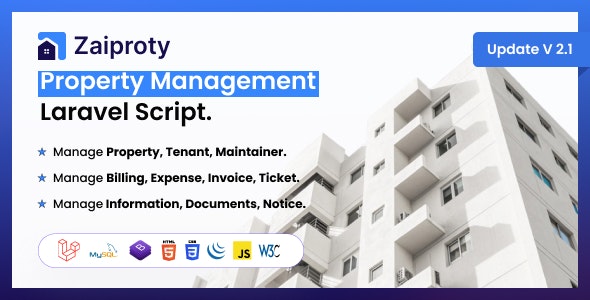 Zaiproty v2.1 Nulled - Property Management Laravel Script