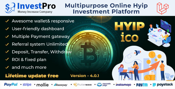 Hyip InvestPro v4.0.1 – Advance HYIP & ICO Investment Wallet & Banking Platform Free