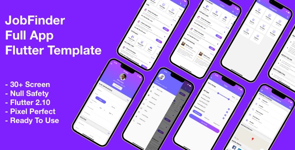 Job Finder v1.0 Nulled - Full app template flutter