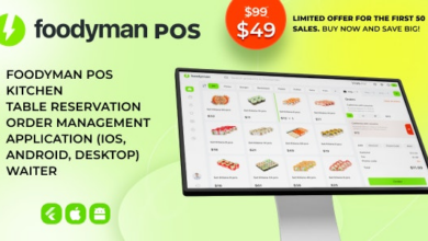 Foodyman POS v1.0 Nulled - A single restaurant POS Kitchen Table Reservation + Waiter Application (iOS, Android, Desktop)