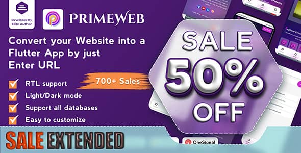 Prime Web v1.0.10 Nulled - Convert Website to a Flutter App | Web View App | Web to App