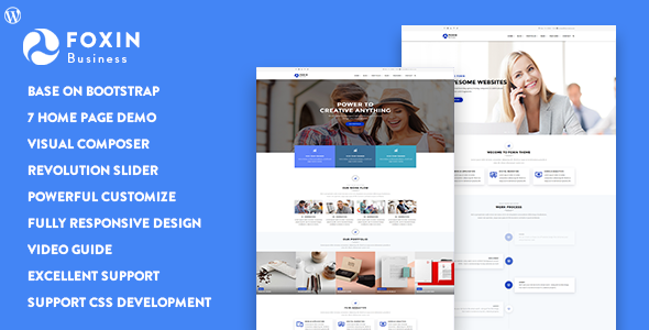 Foxin v1.1.6 Nulled - Responsive Business WordPress Theme