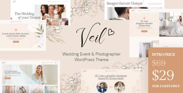 Veil v1.0.0 Nulled - Wedding Event & Photographer WordPress Theme
