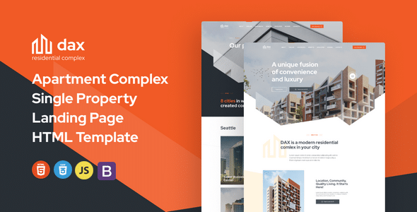 DAX Nulled - Apartment Complex Landing Page HTML Template