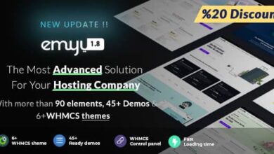 EMYUI v1.8 Nulled - Multipurpose Web Hosting with WHMCS Template
