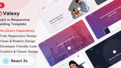 Valexy Nulled - React Js Landing Page Template