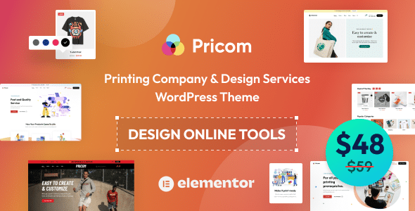 Pricom v1.3.7 Nulled - Printing Company & Design Services WordPress theme
