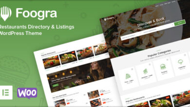 Foogra v1.0.14 Nulled - Restaurants Directory & Listings WordPress Theme