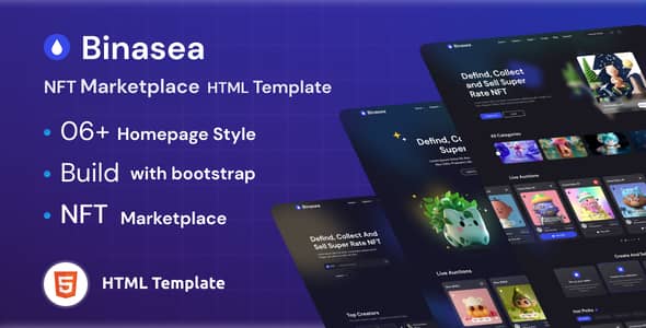 Binasea Nulled - NFT Marketplace HTML Template