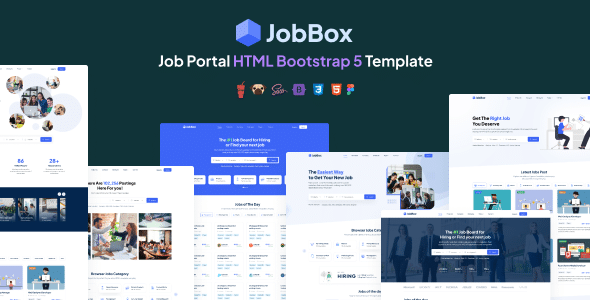 JobBox v4.1 Nulled - Job Portal + Admin HTML Bootstrap 5 Template