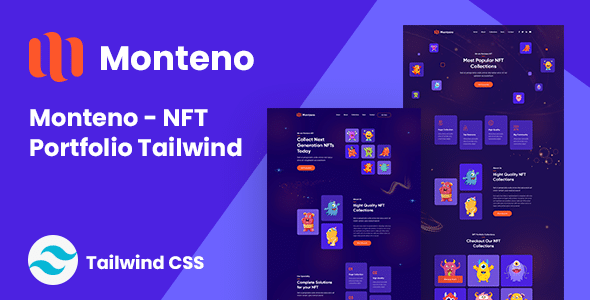 Monteno Nulled - NFT Portfolio Tailwind CSS Template