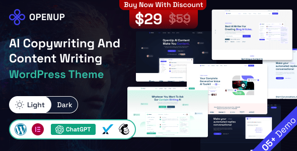 Openup v1.0.2 Nulled - AI Content Writer & AI Application WordPress Theme
