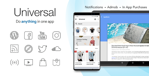 Universal v4.5.7 Nulled - Full Multi-Purpose Android App