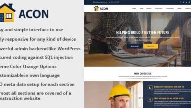 Acon v1.9 Nulled - Architecture and Construction Website CMS