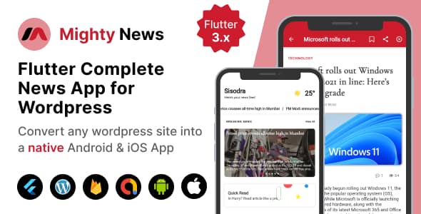MightyNews v3.2.0 Nulled - Flutter News App with Wordpress backend