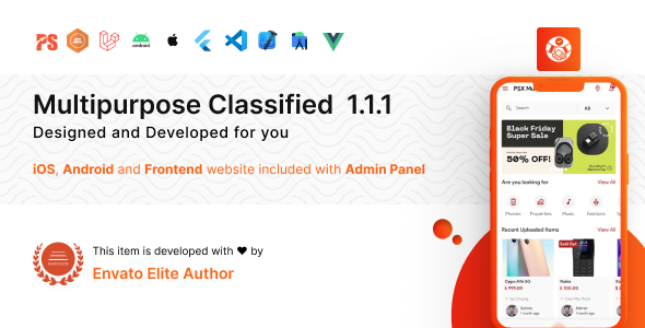 PSX v1.1.1 Nulled - Multipurpose Classified Flutter App with Frontend and Admin Panel