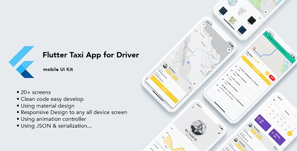 Flutter Taxi App Driver Ui Kit v1.3 Free