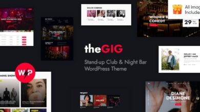 The Gig v1.9.0 Nulled - Stand-up Club & Night Bar WordPress Theme