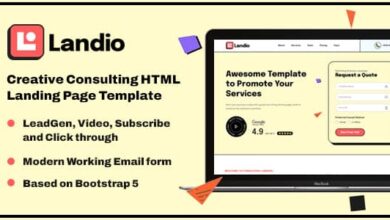 Landio Nulled - Creative Startup Consulting HTML Landing Page Template