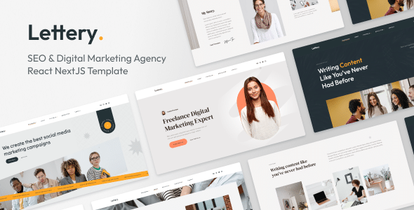 Lettery Nulled - Digital Marketing Agency React NextJS Template