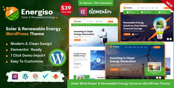 Energiso v1.0 Nulled - Solar & Renewable Energy WordPress Theme