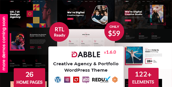 Dabble v1.6 Nulled - Creative Agency & Portfolio WordPress Theme
