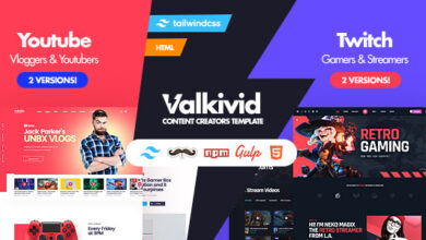 Valkivid Nulled - Tailwind CSS Content Creators HTML Template