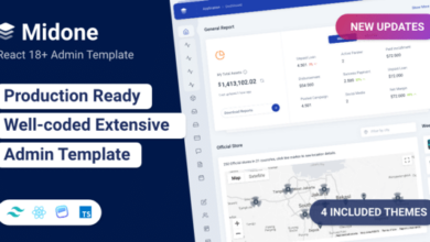 Midone v2.0.1 Nulled - React Admin Dashboard Template + HTML Version