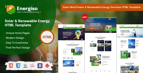 Energiso Nulled - Solar Technology & Renewable Energy HTML Template