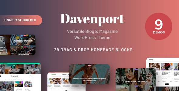 Davenport v1.3 Nulled - Versatile Blog and Magazine WordPress Theme