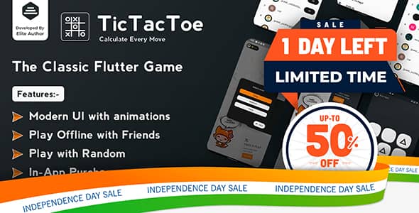 Tic Tac Toe v1.0.7 Nulled - The Classic Flutter Tic Tac Toe Game