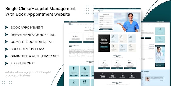 Single Clinic/Hospital Management With Book Appointment website v1.0 Free