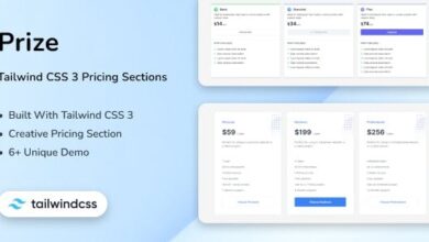 Prize Nulled - Tailwind CSS 3 Pricing Sections