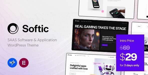 Softic v1.0 Nulled - SAAS Software & Application WordPress Theme
