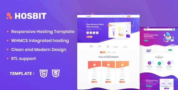 Hosbit Nulled - WHMCS & Hosting HTML5 Template