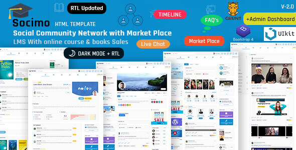 Socimo Nulled - Social Online Community Network & LMS Ecommerce Template