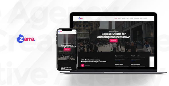 Zarra Nulled - One Page Creative Agency HTML Template