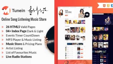Tunein Nulled - Online Music Store and Radio Station HTML Template