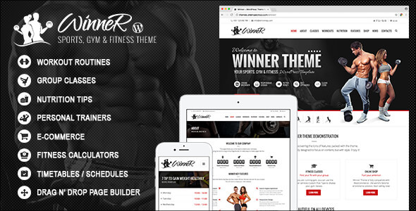 Winner v2.8 Nulled - Fitness & Gym WordPress Theme